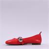 Wonders Lulu Flat Pump Disc Detail - Red Leather